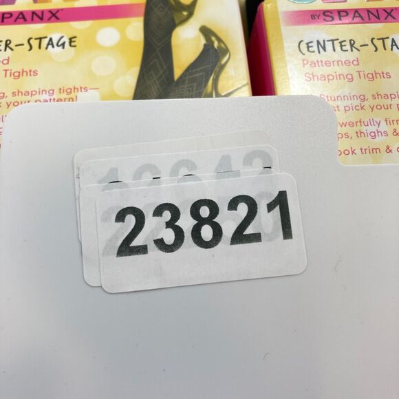 Star Power By Spanx Women Size B Shaping Tights Black Patterned Diamond Daze NWT - Picture 7 of 7